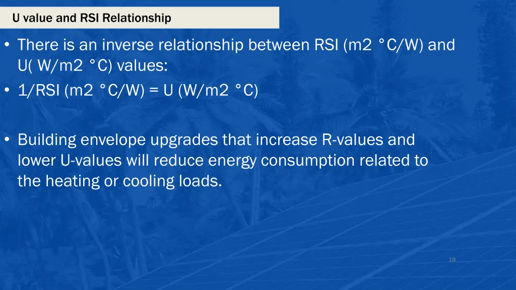 u value and rsi relationship