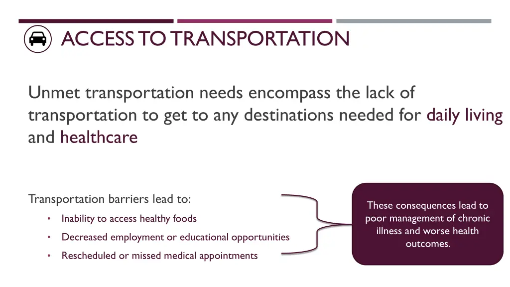 access to transportation