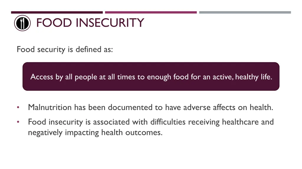 food insecurity