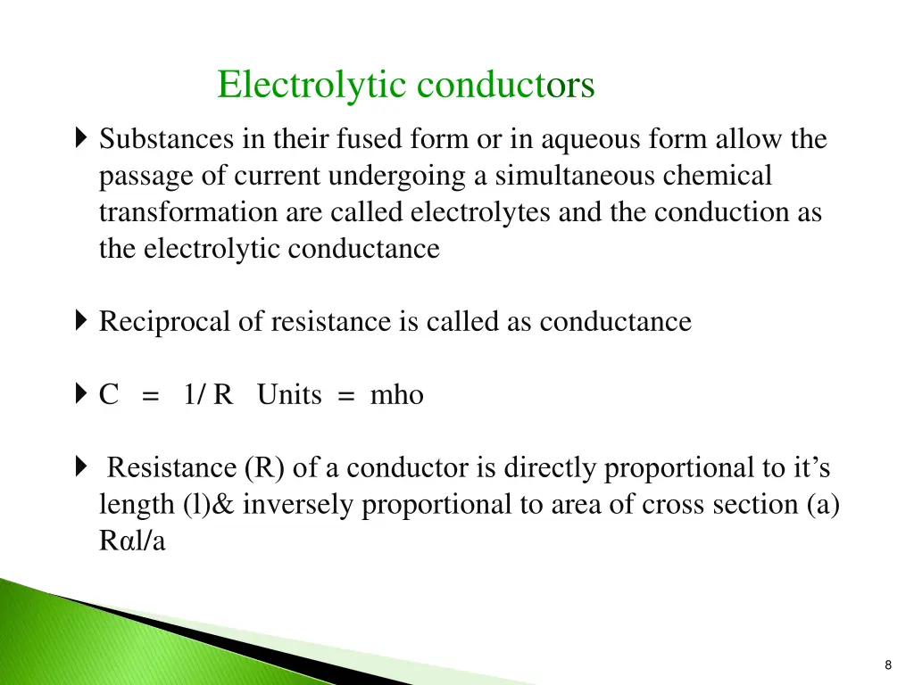 electrolytic conductors