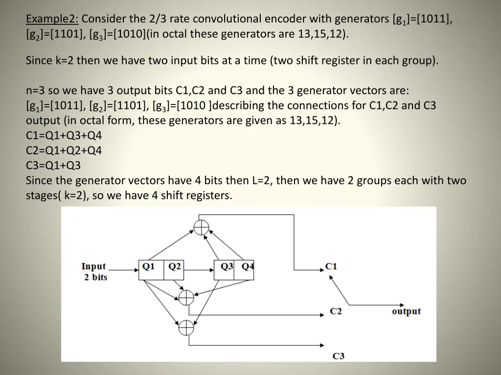 example2 consider the 2 3 rate convolutional