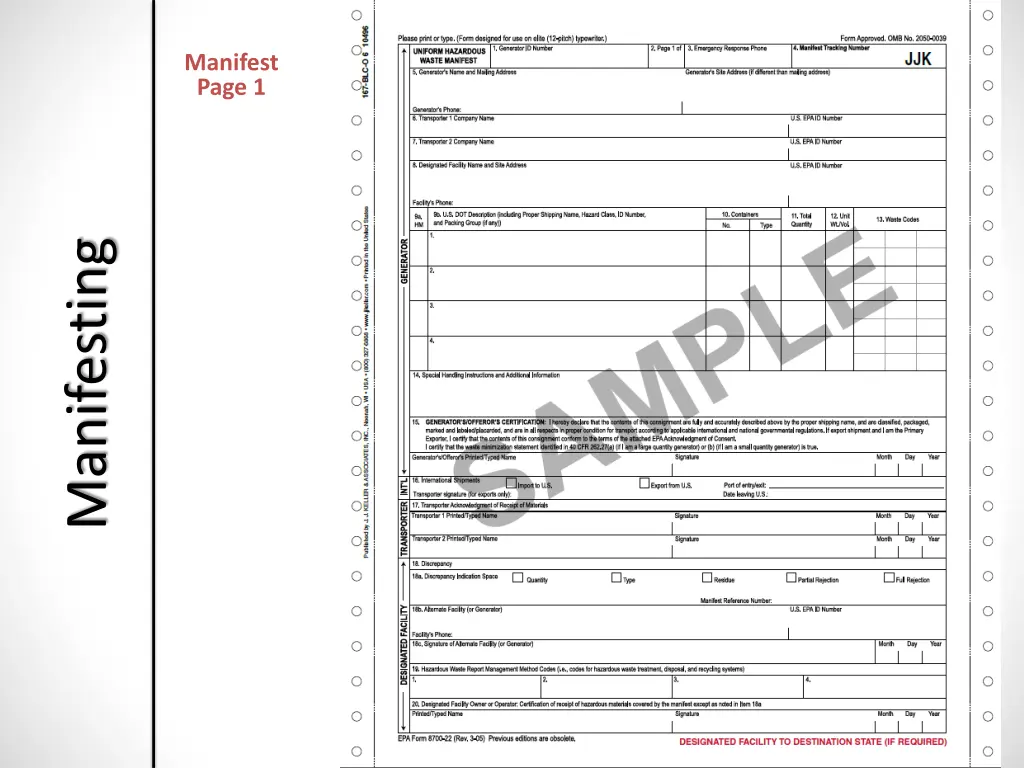 manifest page 1