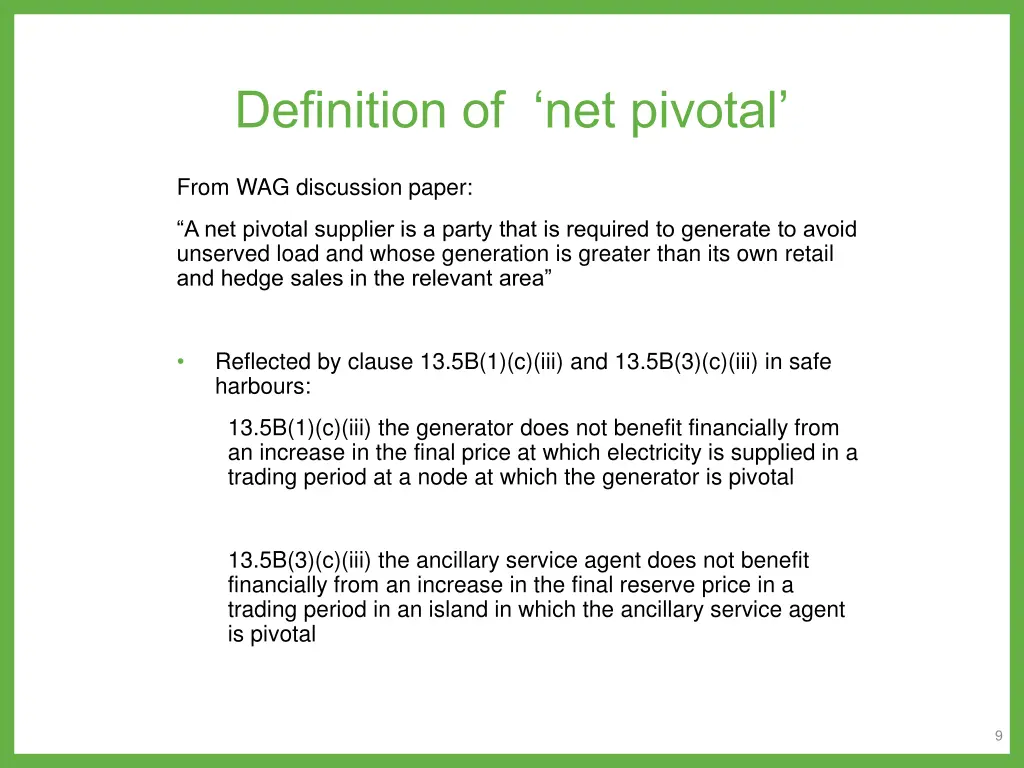 definition of net pivotal