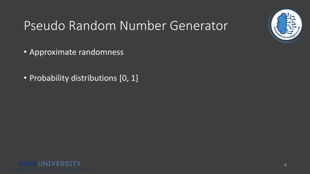 pseudo random number generator