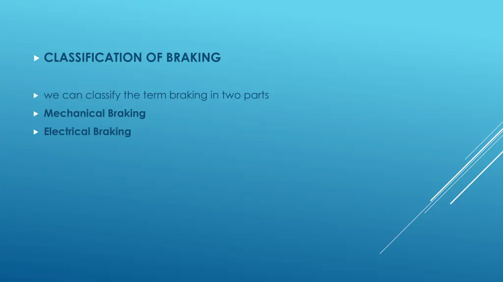 classification of braking