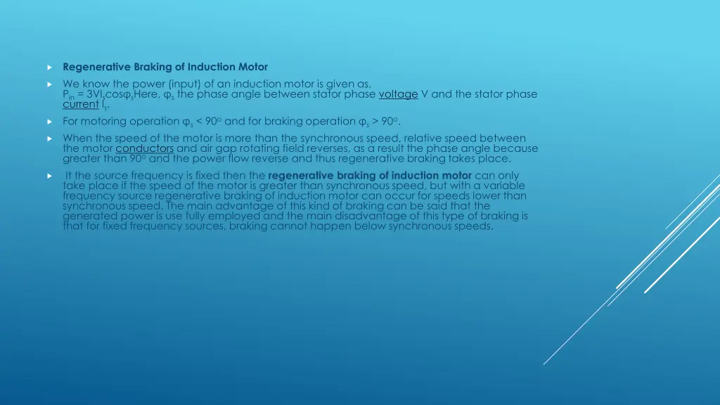 regenerative braking of induction motor we know