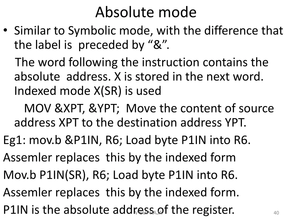 absolute mode