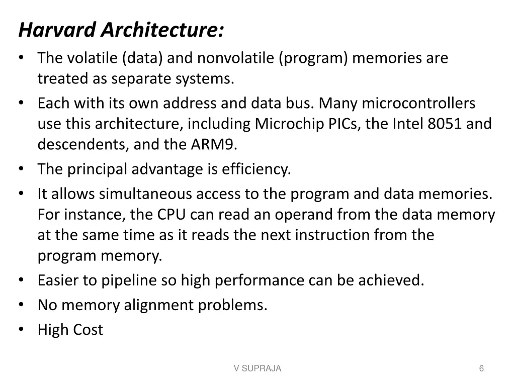 harvard architecture the volatile data