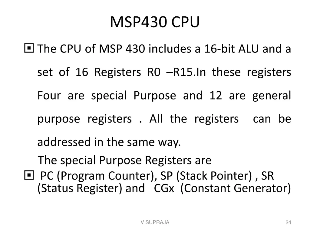 msp430 cpu