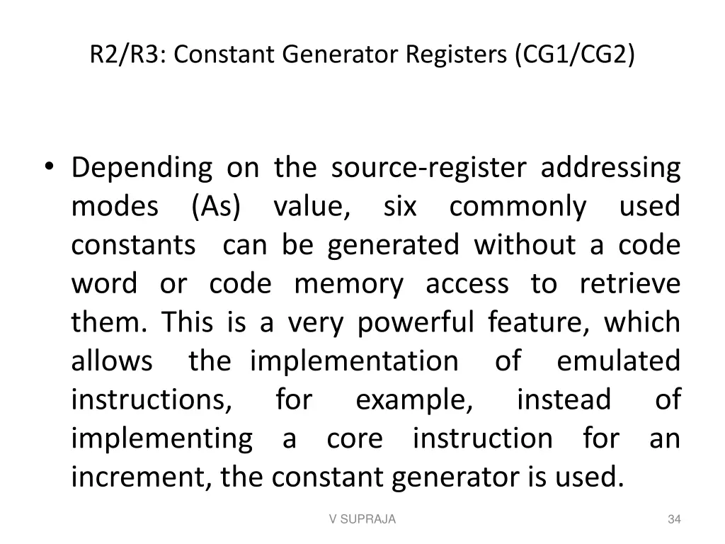 r2 r3 constant generator registers cg1 cg2