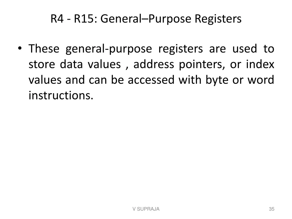 r4 r15 general purpose registers