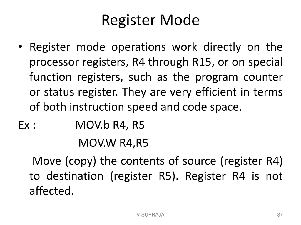 register mode