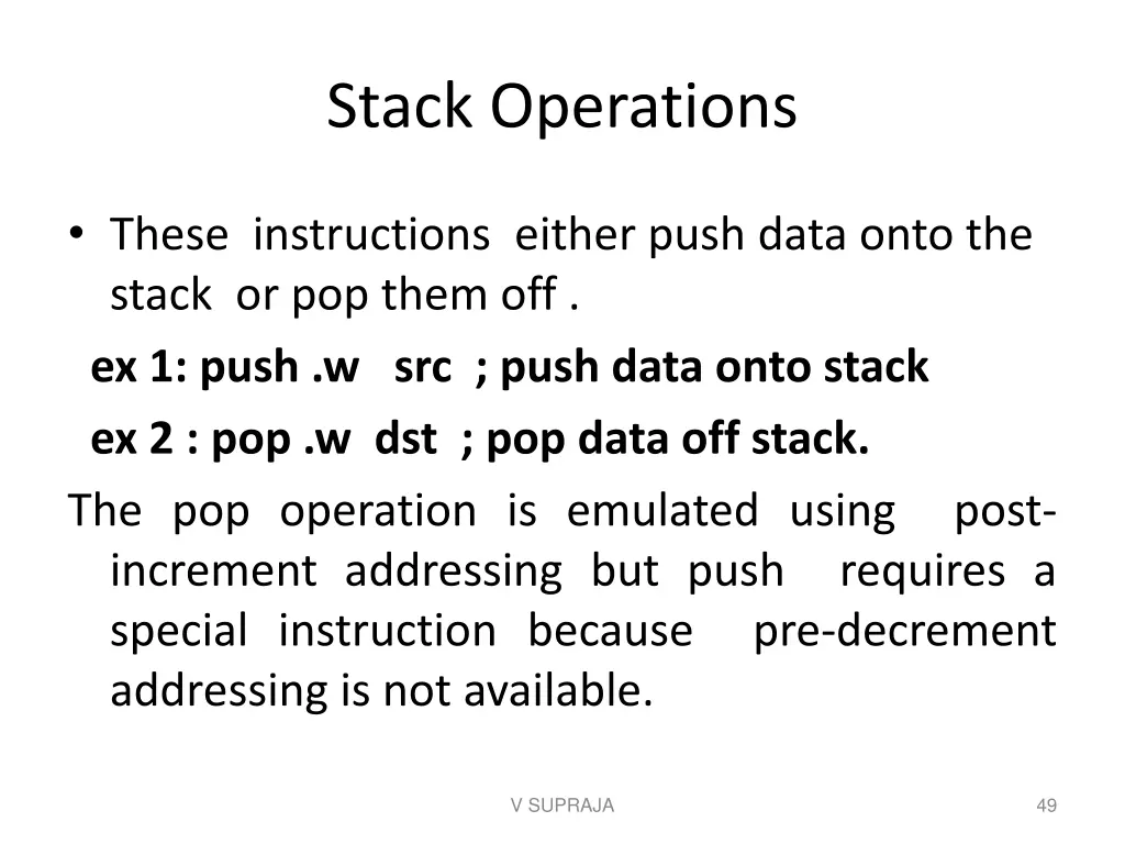 stack operations