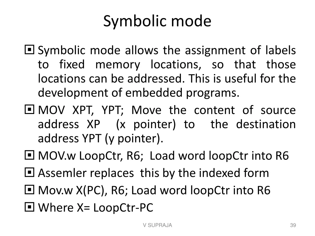 symbolic mode