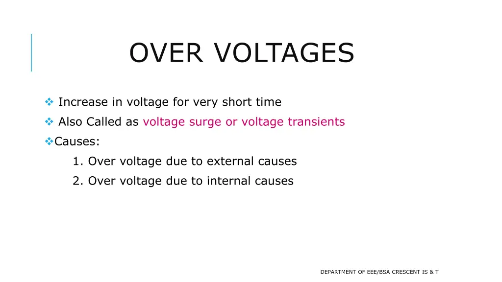 over voltages