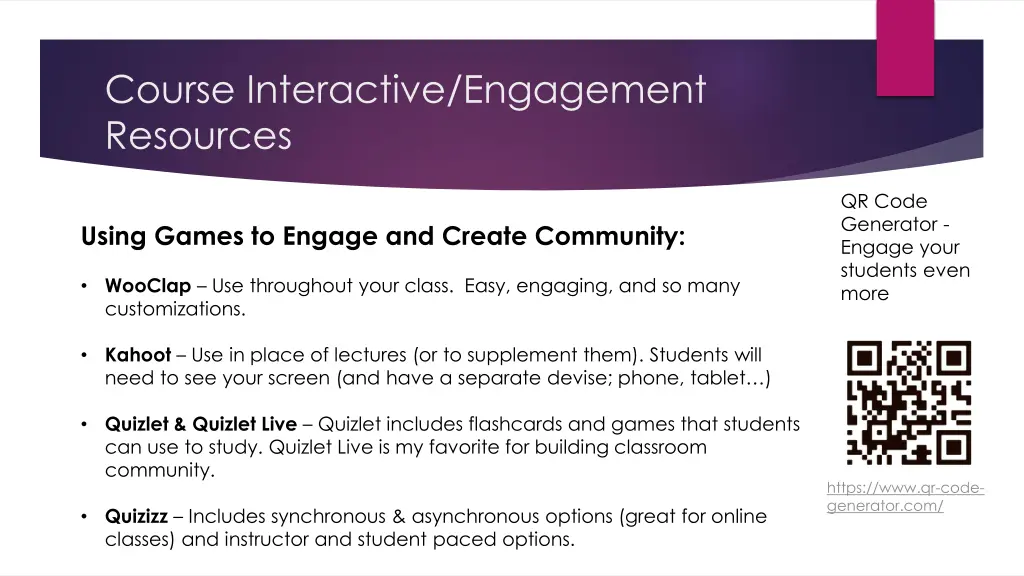 course interactive engagement resources