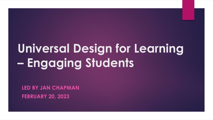 universal design for learning engaging students