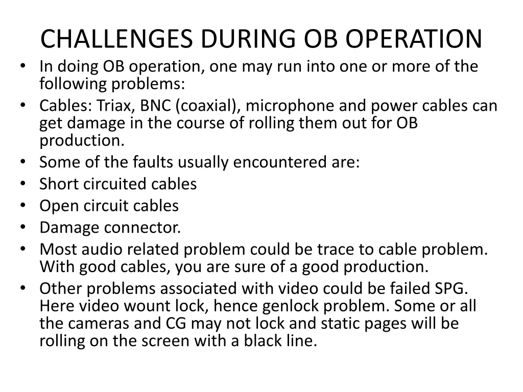 challenges during ob operation in doing