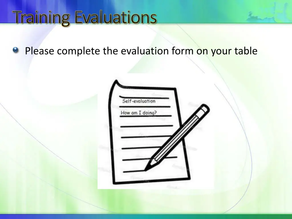 training evaluations