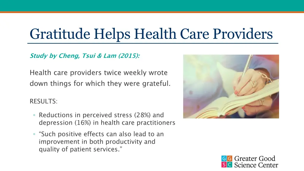 gratitude helps health care providers