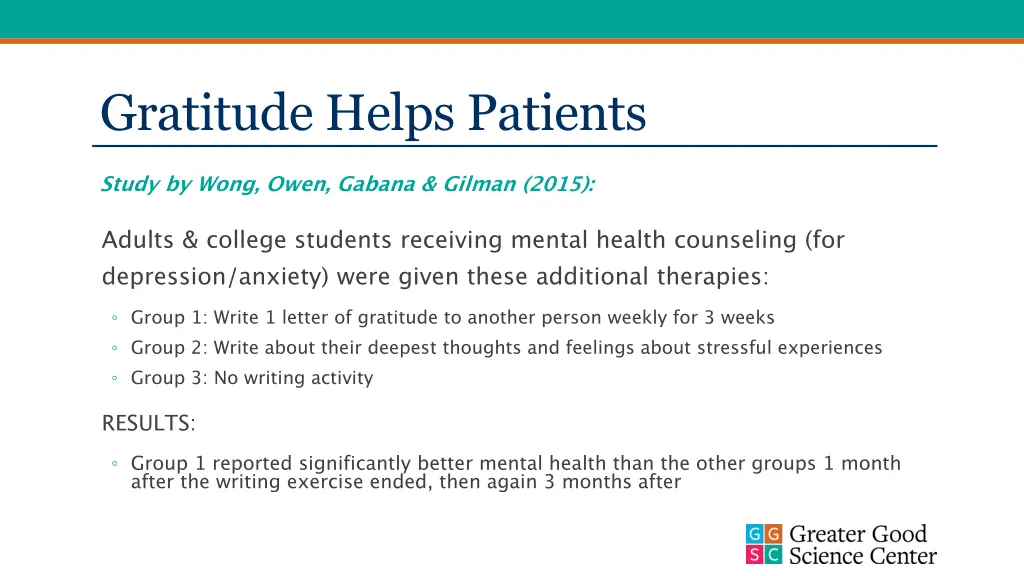 gratitude helps patients