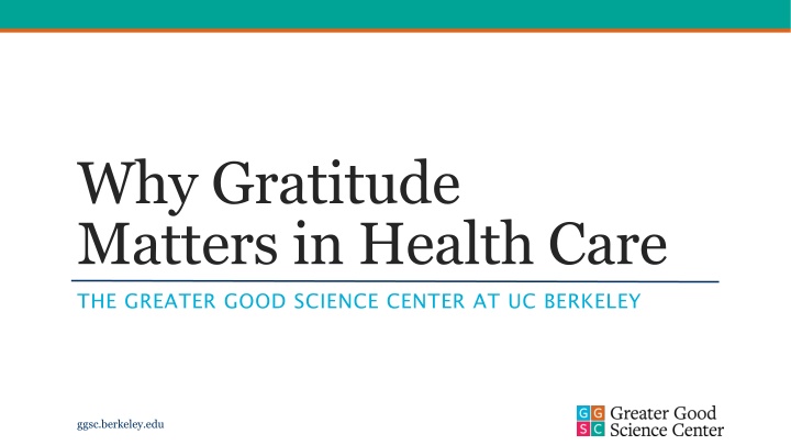 why gratitude matters in health care