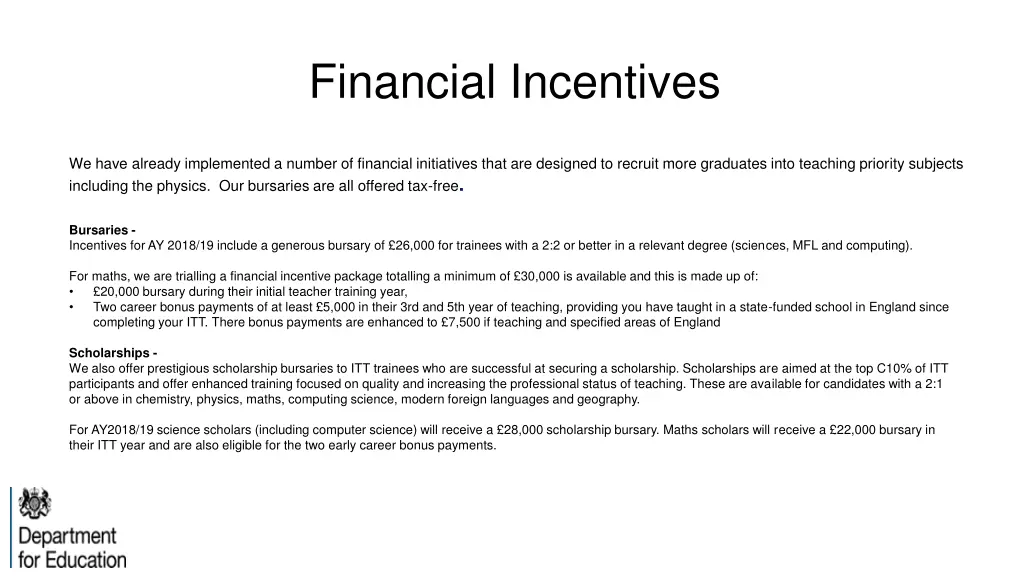 financial incentives