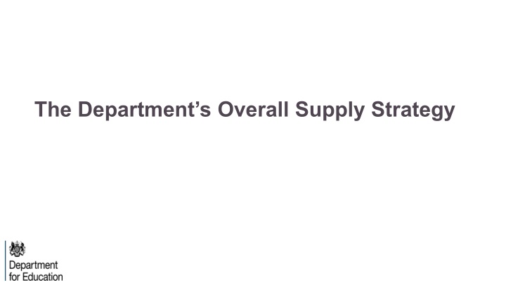 the department s overall supply strategy