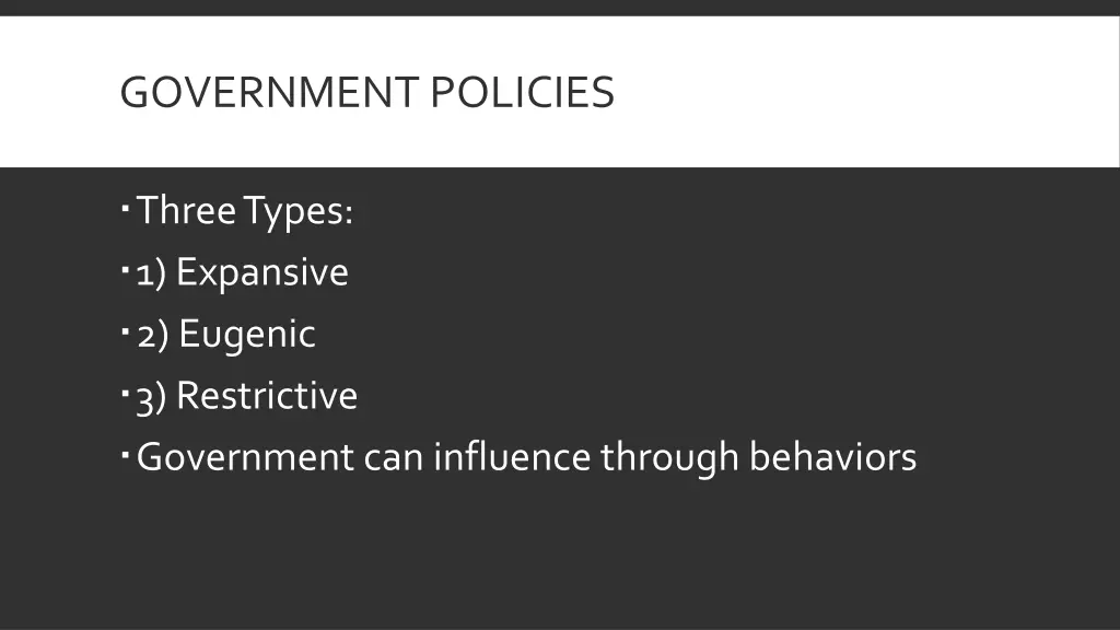 government policies