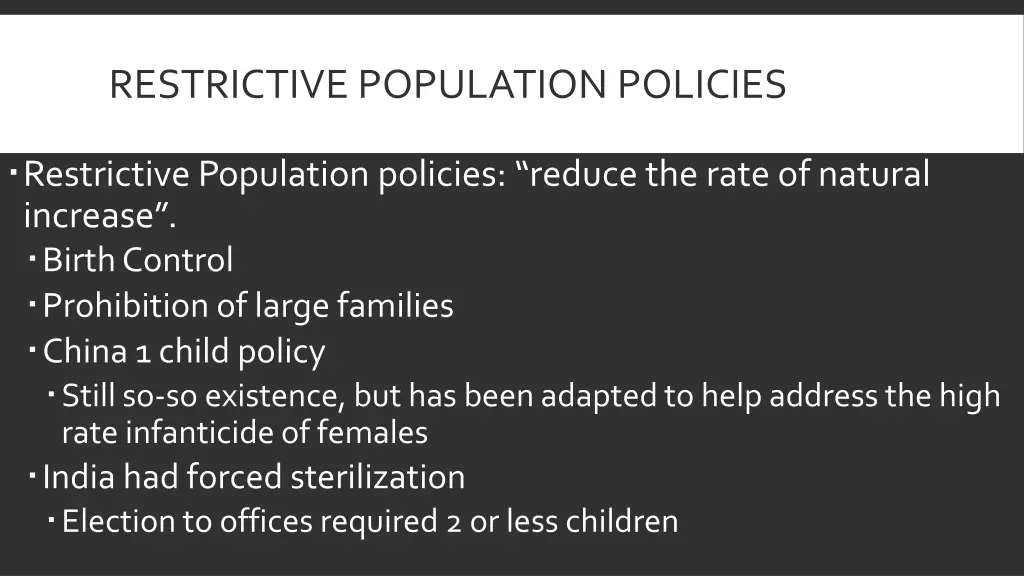 restrictive population policies