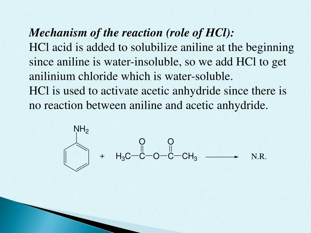 mechanism of the reaction role of hcl hcl acid