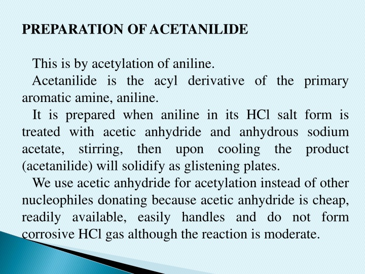 preparation of acetanilide