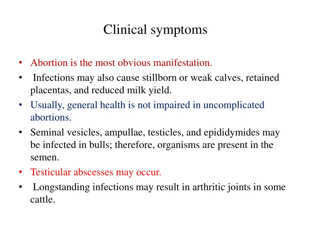 clinical symptoms