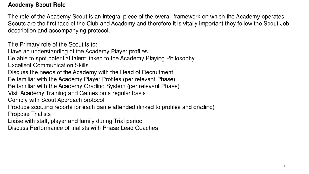 academy scout role