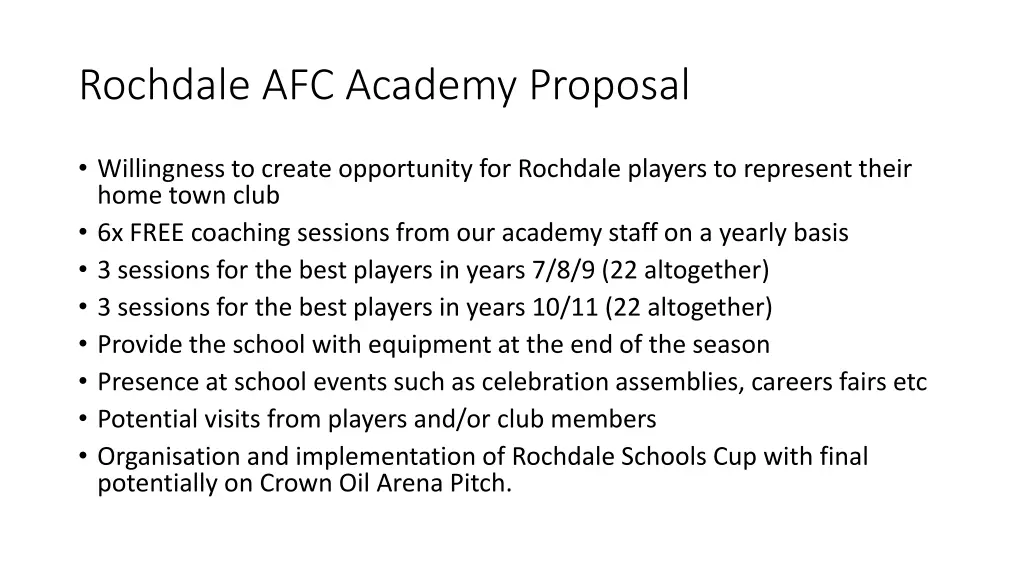 rochdale afc academy proposal 1