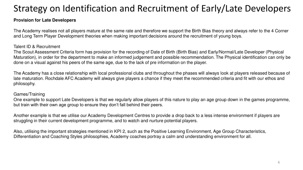 strategy on identification and recruitment