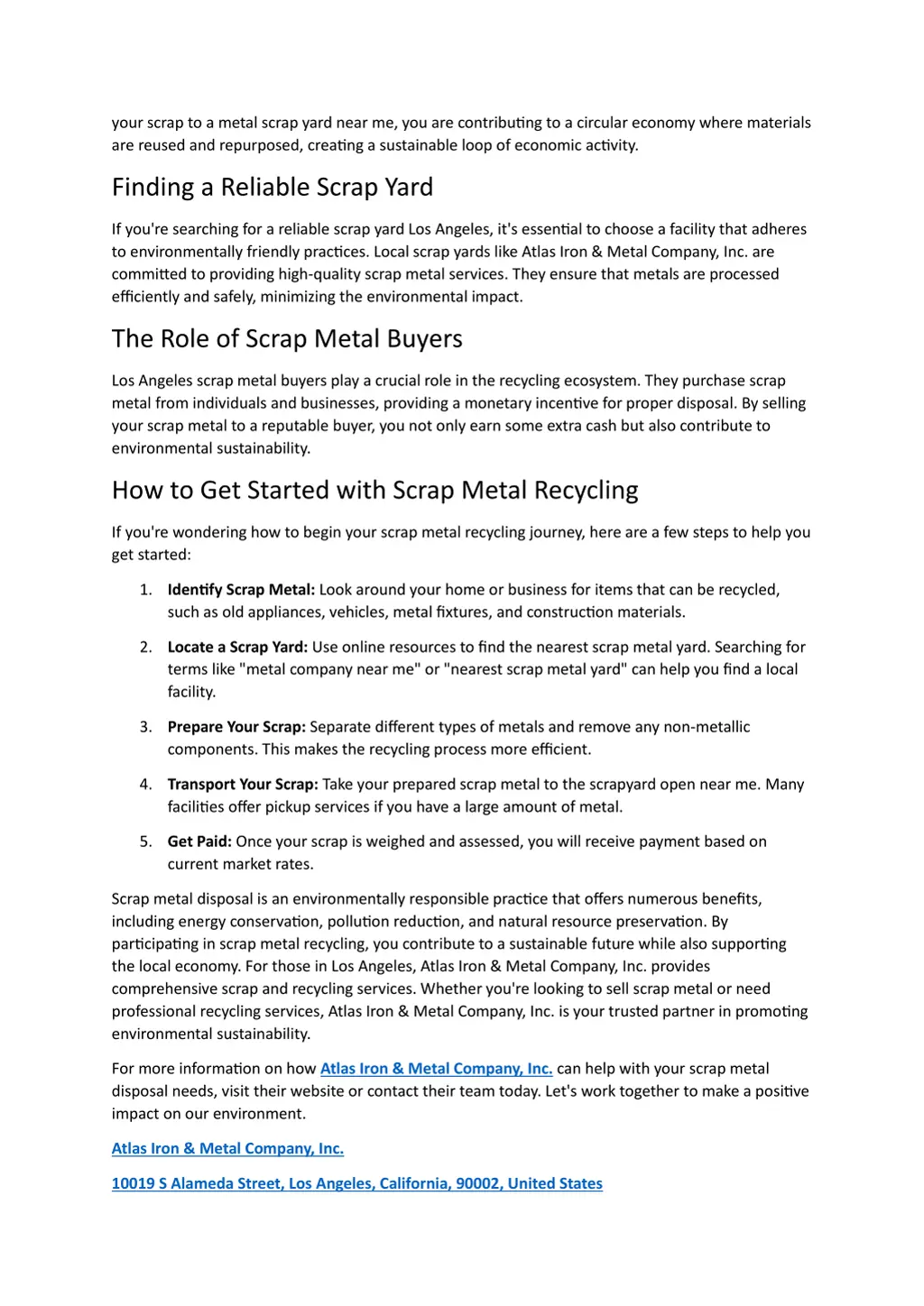 your scrap to a metal scrap yard near