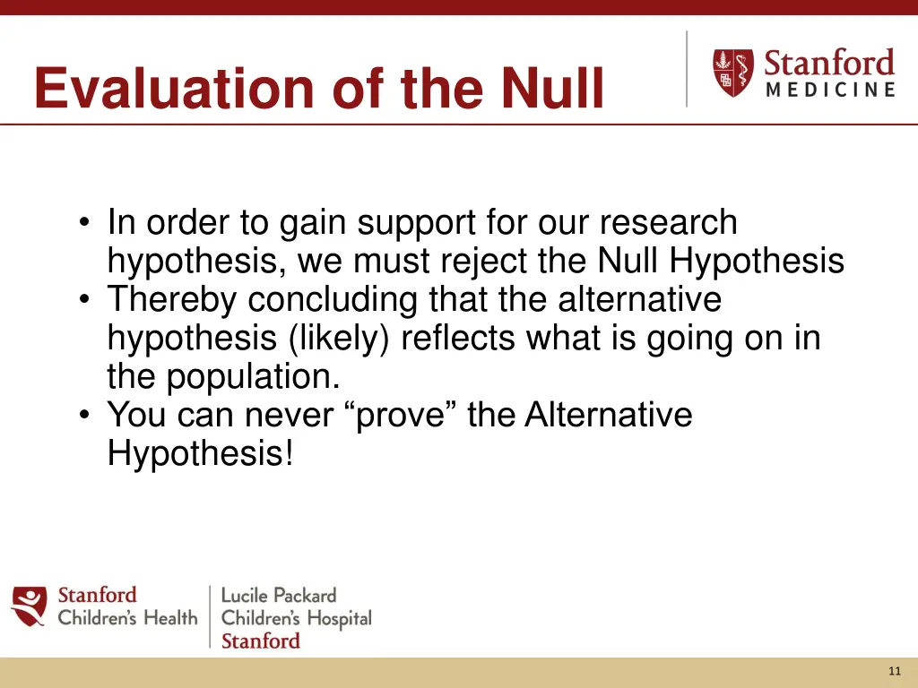 evaluation of the null