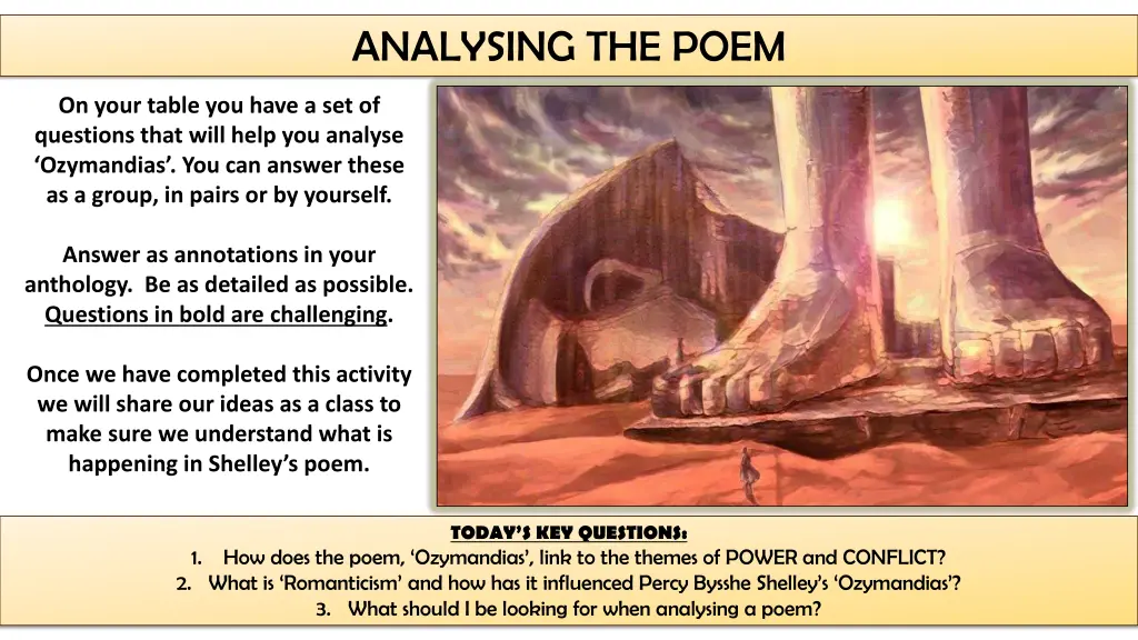 analysing the poem