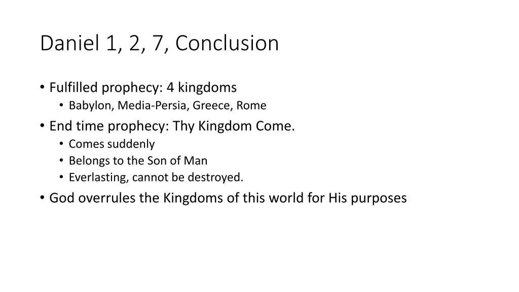 daniel 1 2 7 conclusion