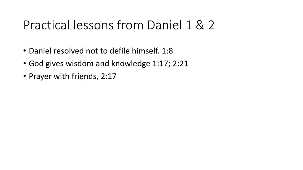 practical lessons from daniel 1 2