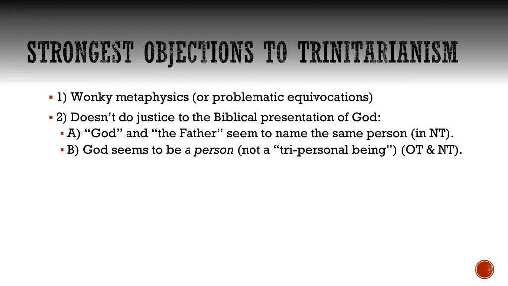 strongest objections to trinitarianism