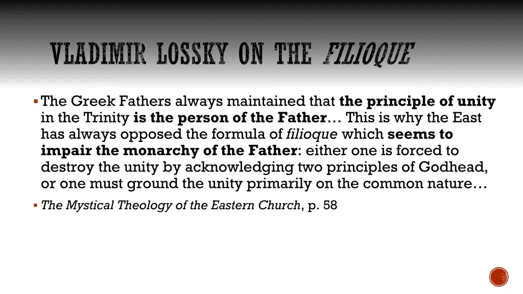 vladimir lossky on the filioque