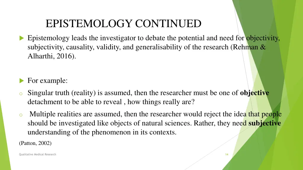 epistemology continued 2