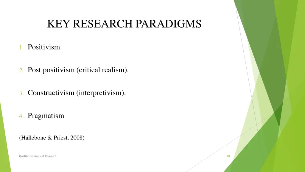 key research paradigms