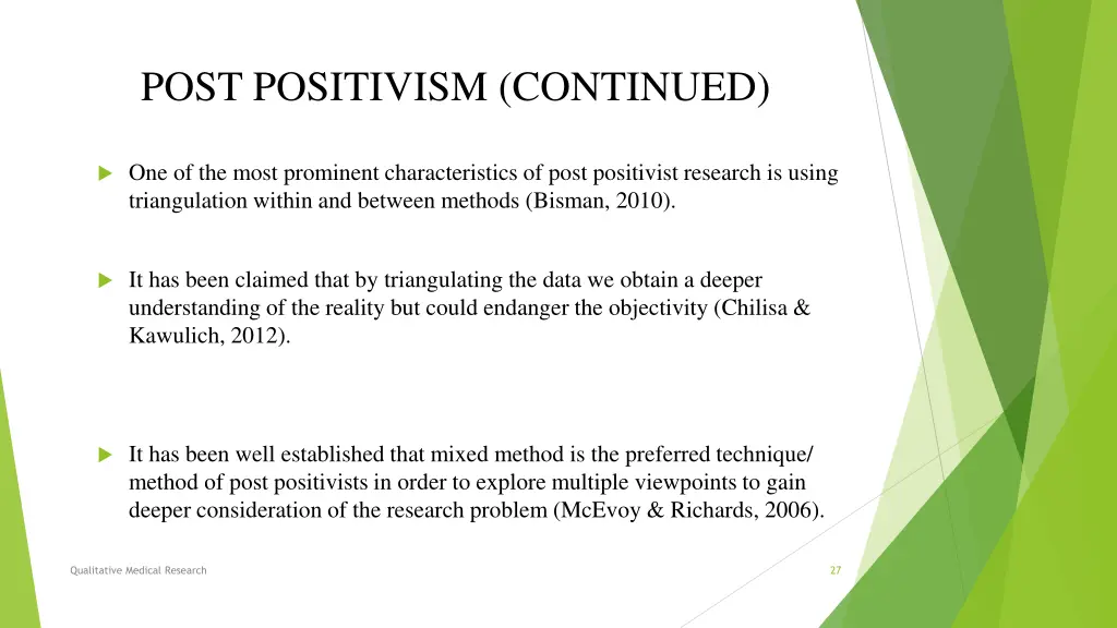 post positivism continued