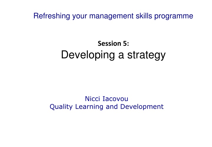 refreshing your management skills programme