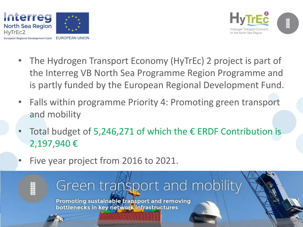 the hydrogen transport economy hytrec 2 project