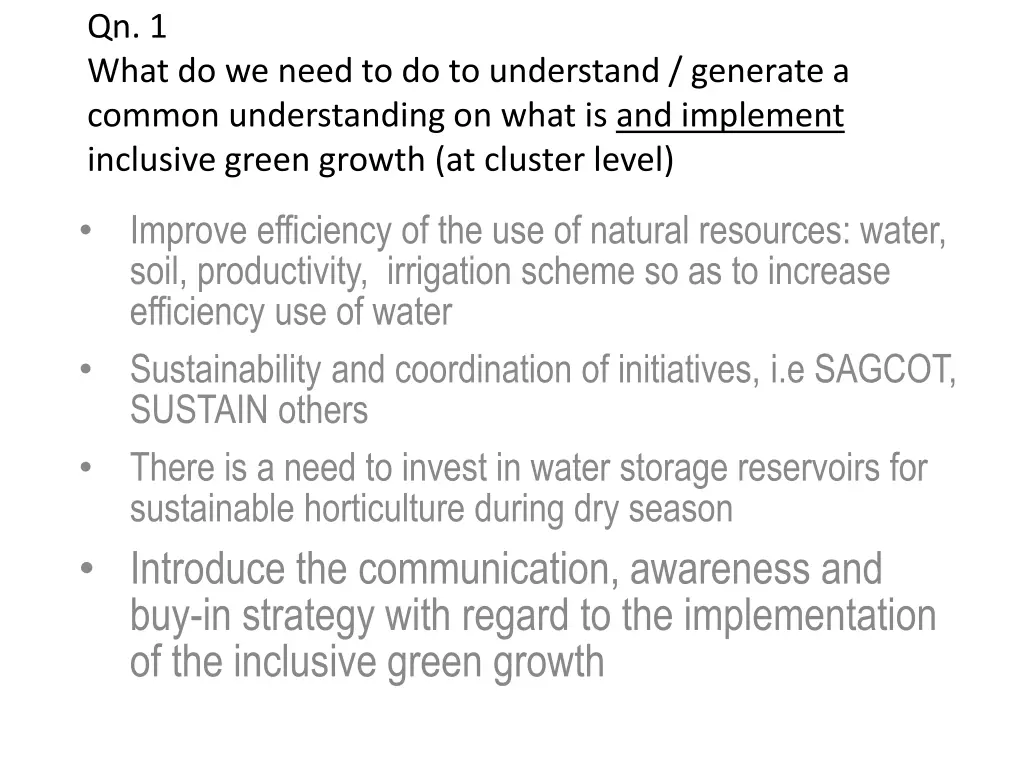 qn 1 what do we need to do to understand generate