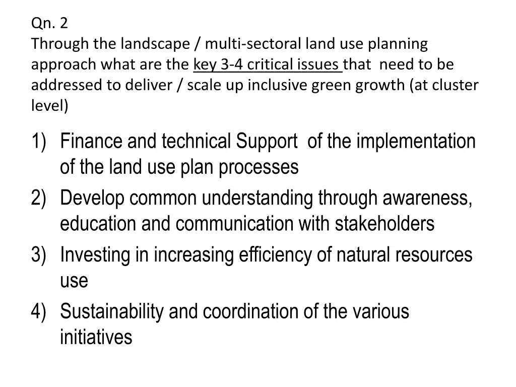 qn 2 through the landscape multi sectoral land